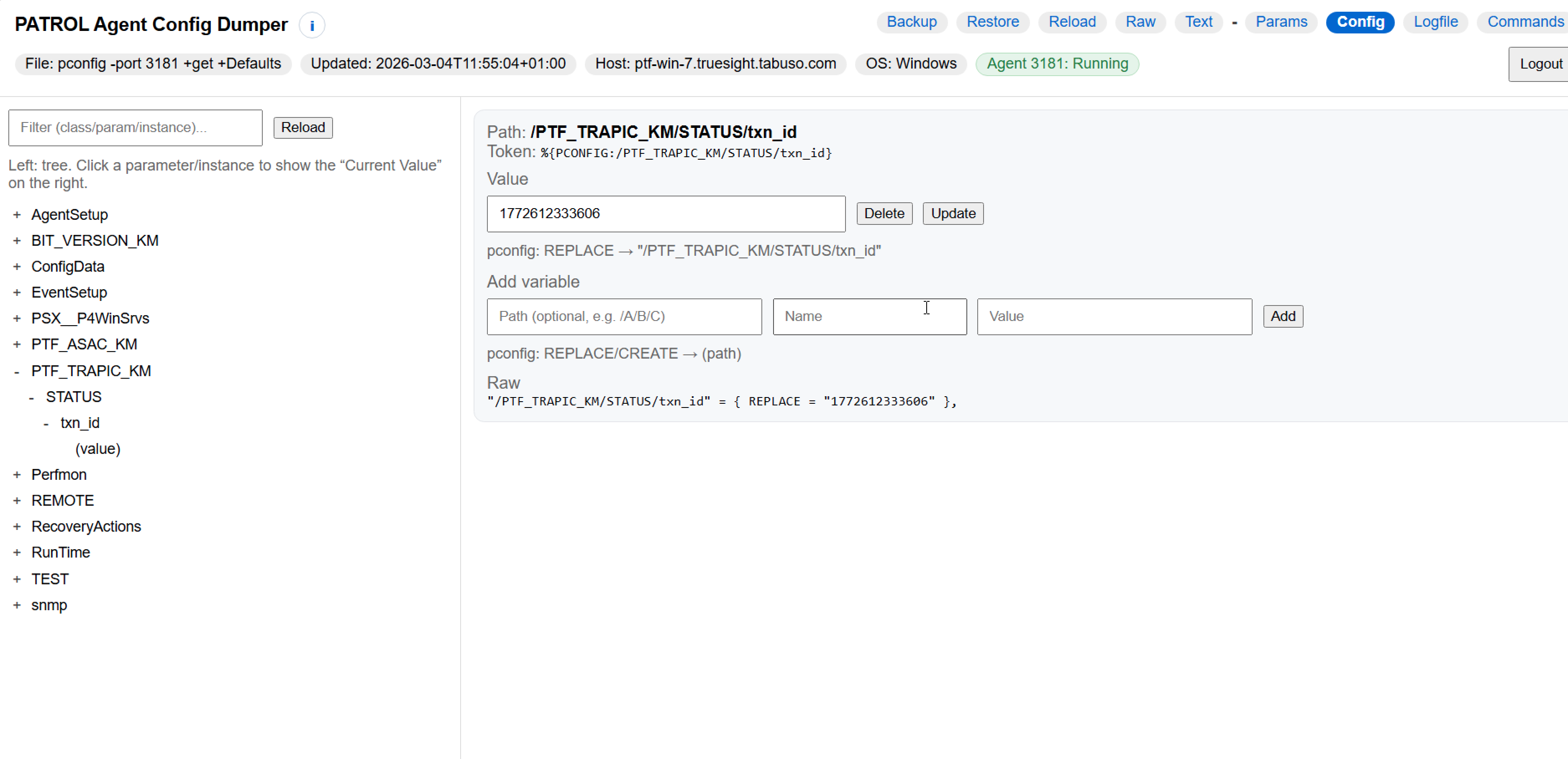 PATROL Config Dumper