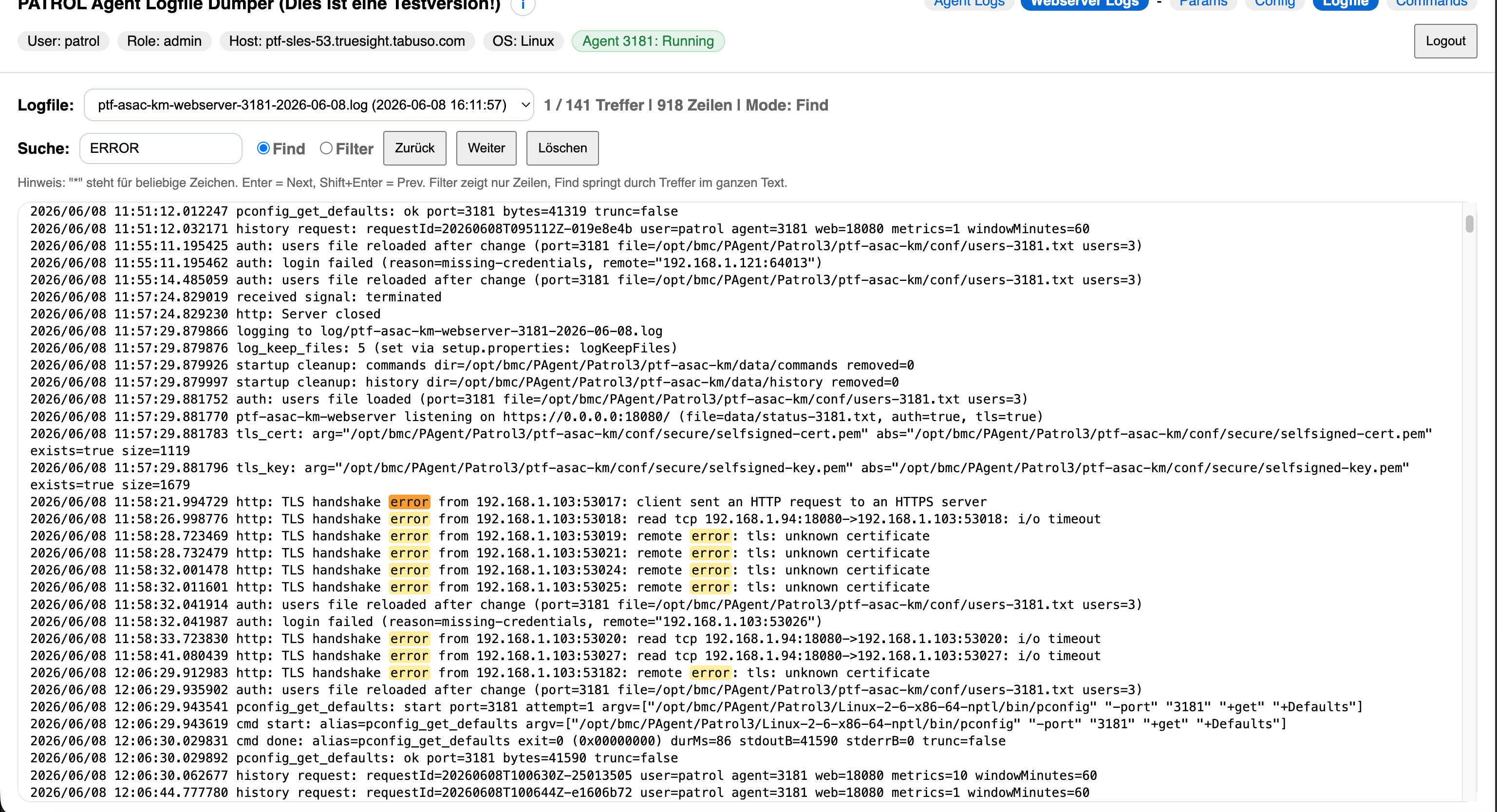 TASC_V1.3.xx_Logfile_Dumper_3 Logfile Dumper with Webserver Log and Find